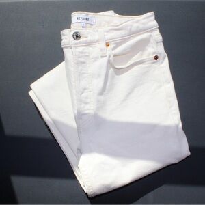 Re/Done Orginals 90s High Rise Ankle Crop | Vintage White | Size 26